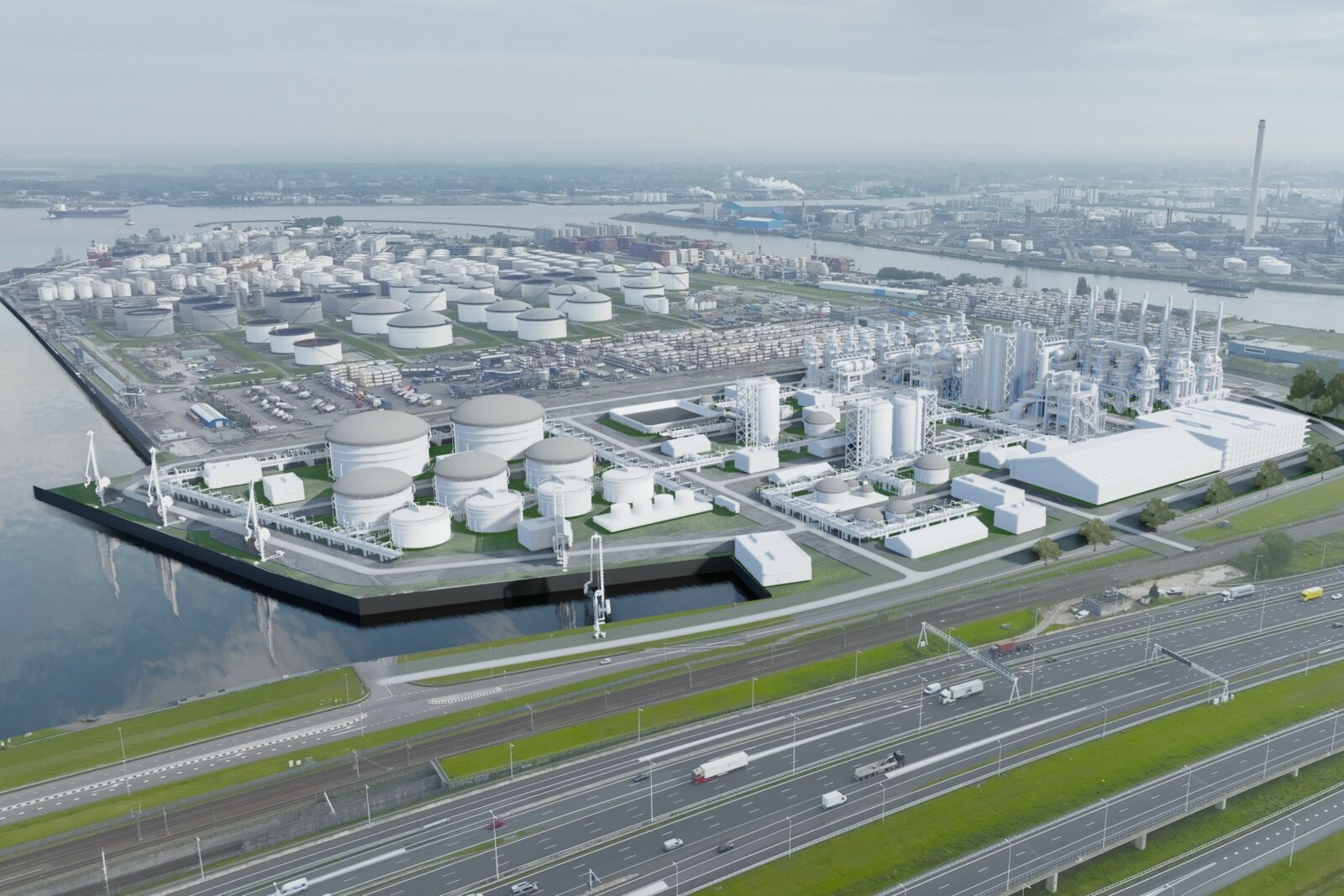 Power2X en Advario ontwikkelen samen een grootschalige productie- en opslagfaciliteit voor duurzame vliegtuigbrandstof (e-SAF) en andere synthetische brandstoffen met lage CO2-uitstoot in de haven van Rotterdam. #petrochemie