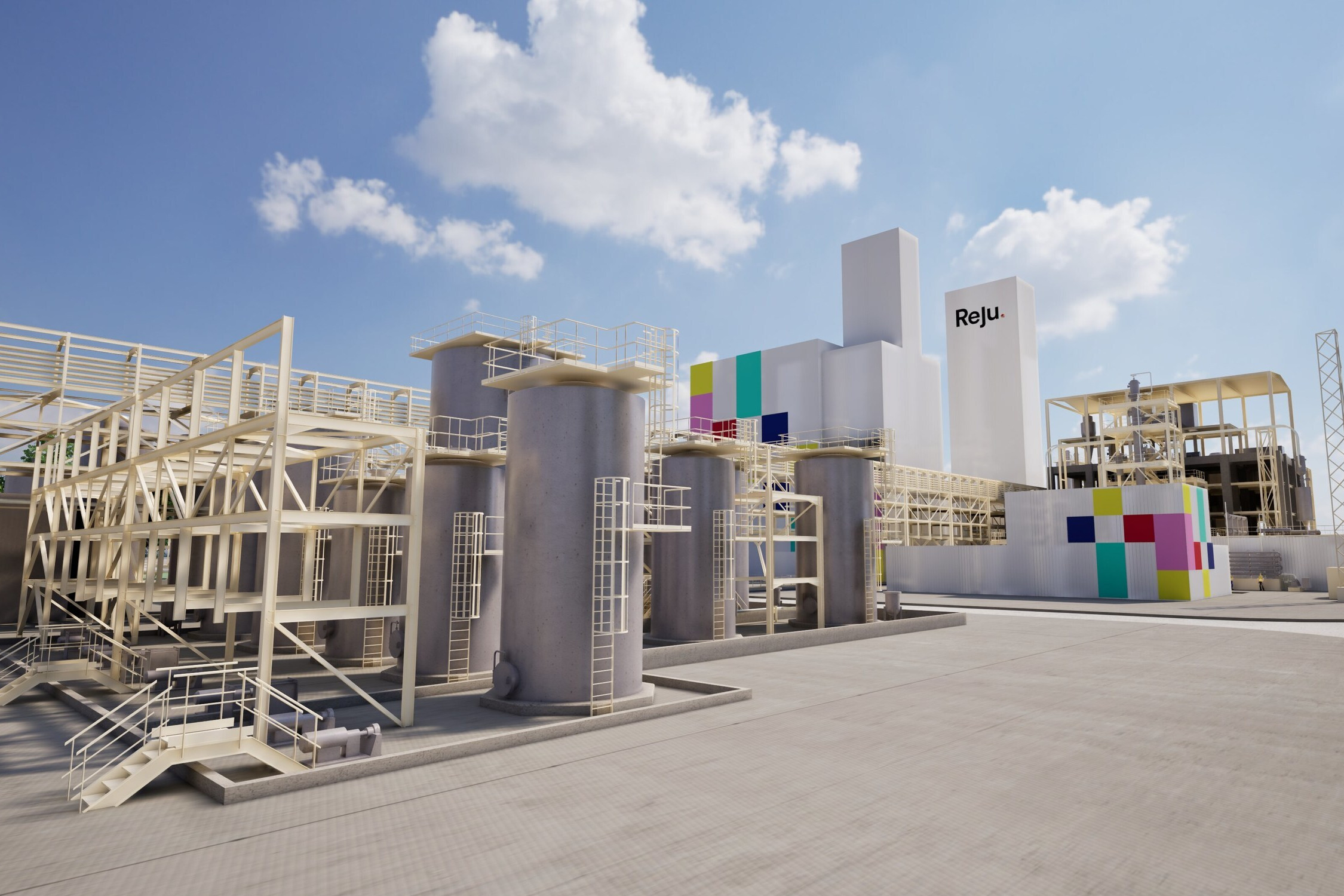 impressie van textiel recycling installatie