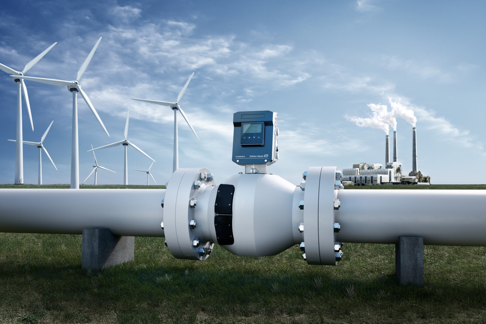 Debietmeter op leidingsysteem